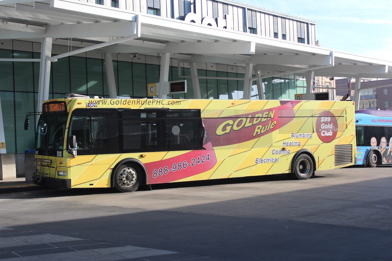 A DART bus at DART Central Station on Cherry Street